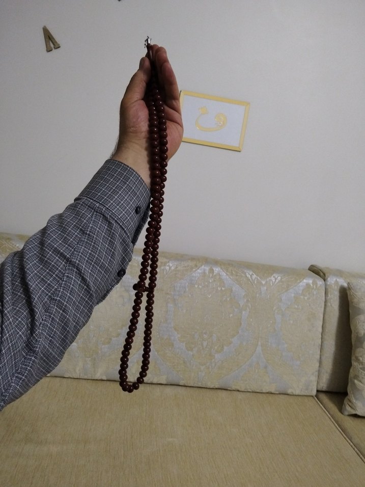 İRİ TANELİ NAMAZ TESBİHİ Klasik Kahverengi Erkek Tesbih - Görsel 2