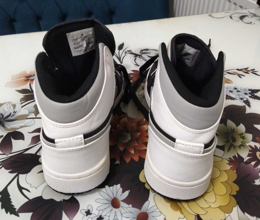 Nike Air Jordan 1 Mid White Shadow Smoke Grey Basketbol Ayakkabı — görsel 9/12