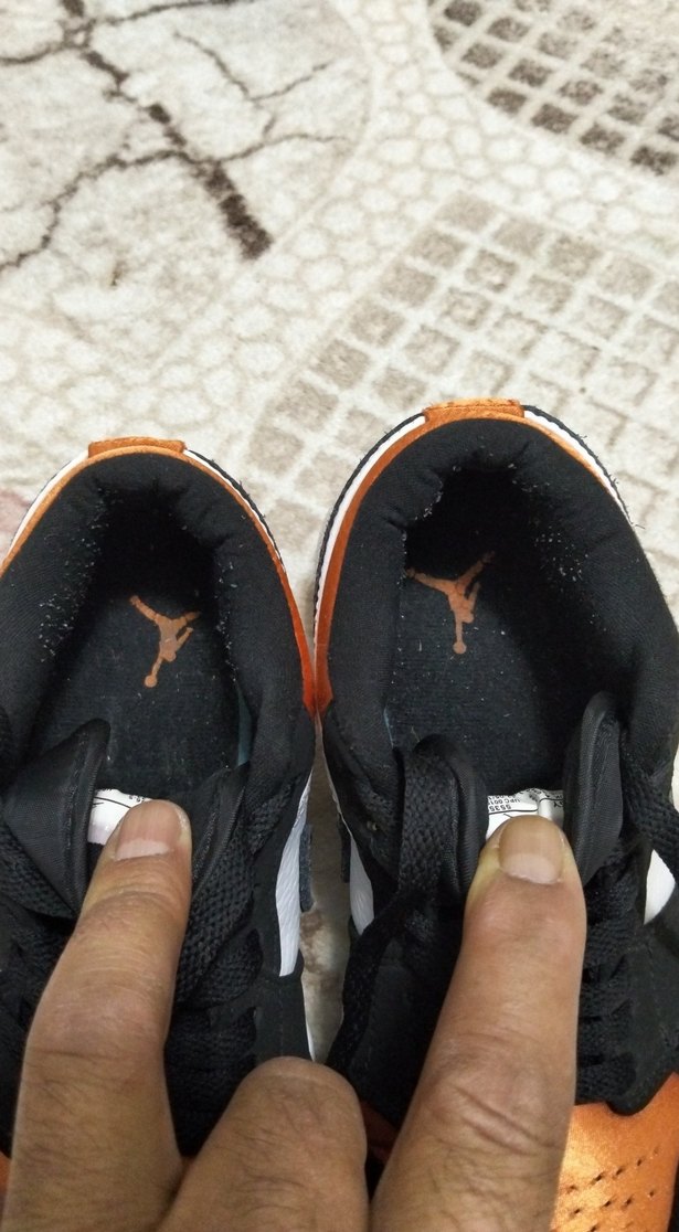 Nike Jordan 1 Low Satın Siyah-Beyaz Turuncu Sneaker — görsel 7/11