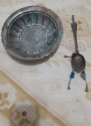 ESKİ BAKIR TAS VE KAŞIK - Görsel 3