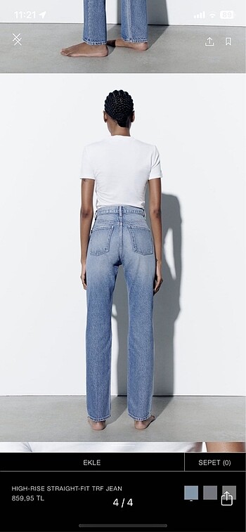 40 Beden mavi Renk Zara Straight Jean