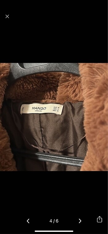 m Beden Mango Peluş Kürk