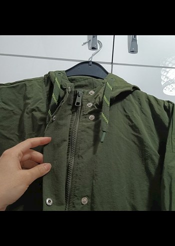 kadın Haki Uzun Fermuarlı Rüzgarlık - Görsel 3