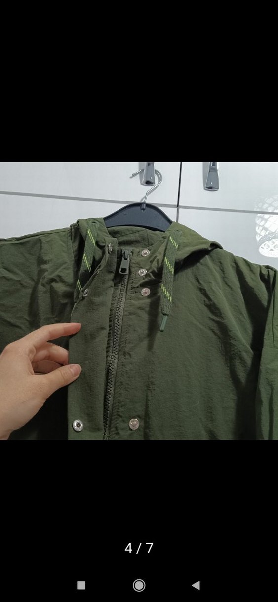 kadın Haki Uzun Fermuarlı Rüzgarlık - Görsel 3