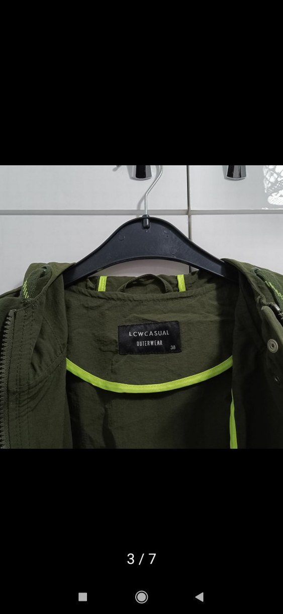 kadın Haki Uzun Fermuarlı Rüzgarlık - Görsel 4