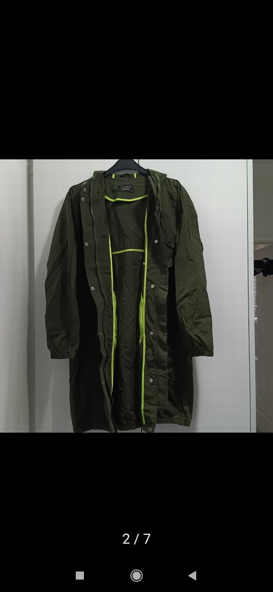 kadın Haki Uzun Fermuarlı Rüzgarlık - Görsel 2