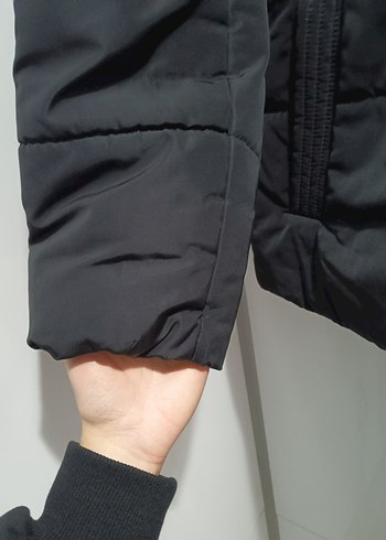 Kemerli Siyah Midi Kadın Kış Montu BOYNERDEN alındı - Görsel 7