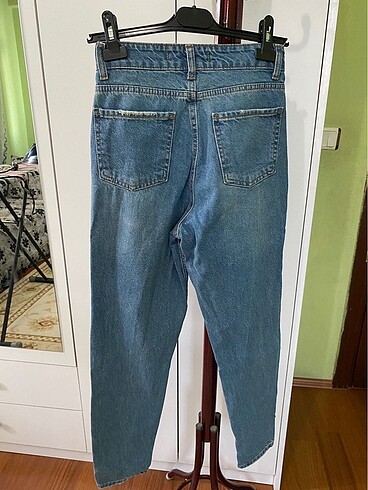 Diğer Yüksek bel mavi mom jean