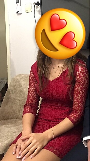 Diğer Bordo güpür elbise