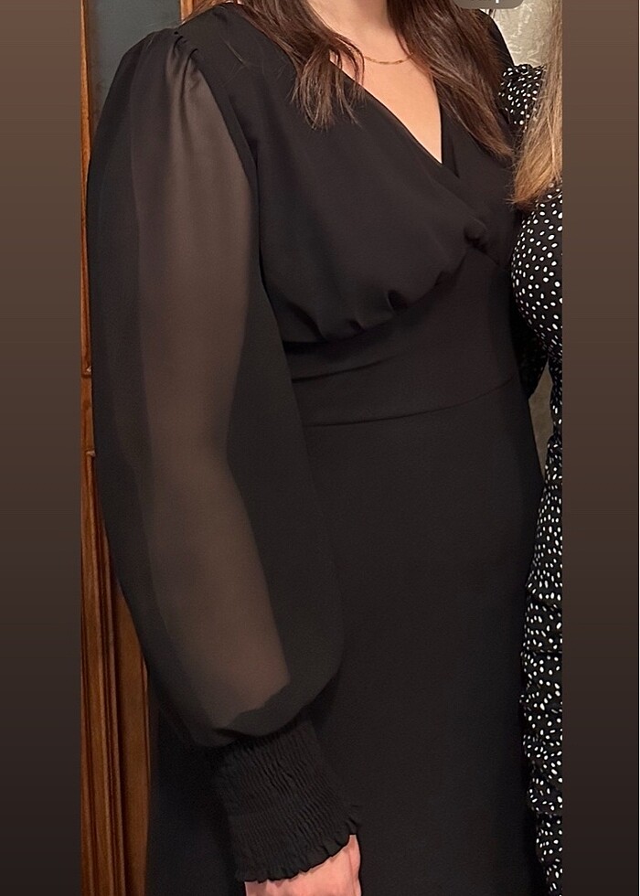 Midi siyah elbise - Görsel 2