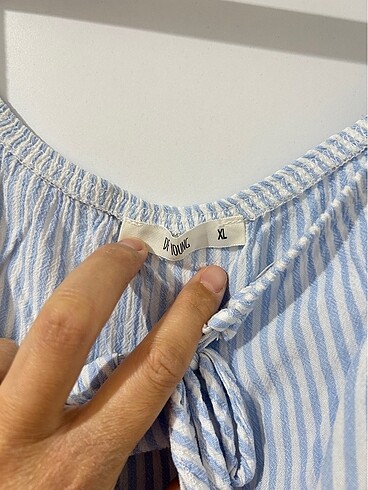 xl Beden mavi Renk Crop bluz