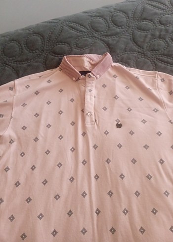 xl Beden Erkek Pembe Düğmeli Polo Tişört