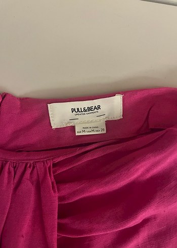 Pembe Uzun Drapeli Kadın Etek - Görsel 3