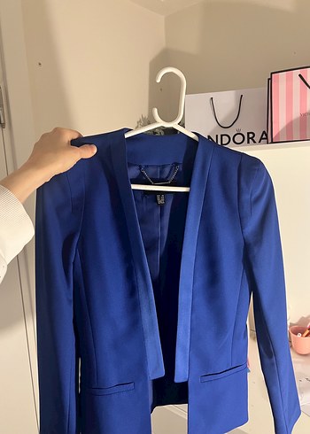 Parlak Mavi Kadın Blazer Ceket - Görsel 2