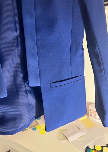 Parlak Mavi Kadın Blazer Ceket - Görsel 4