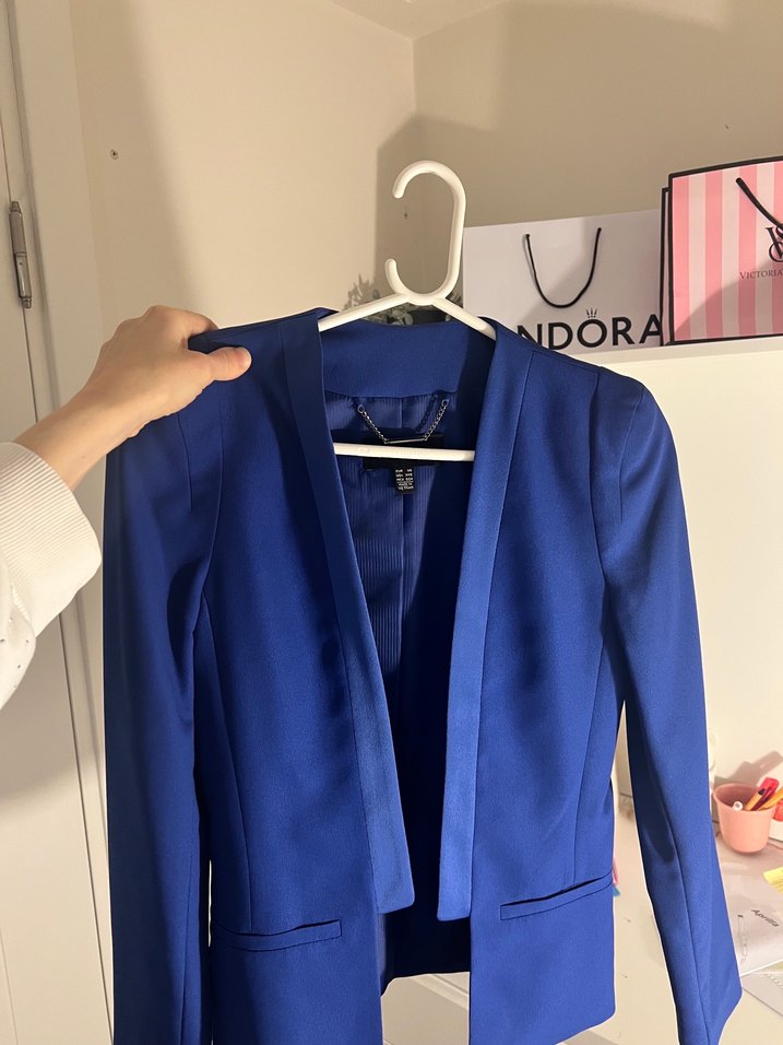 Parlak Mavi Kadın Blazer Ceket - Görsel 2