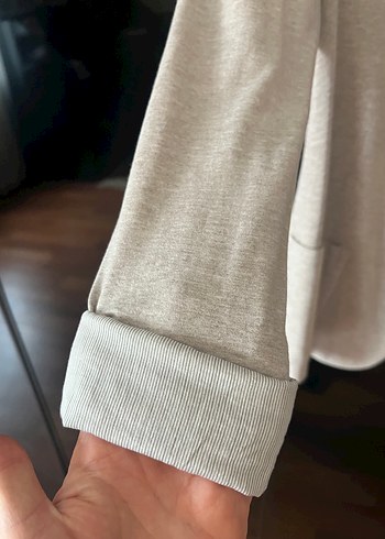 Bej Düğmeli Kadın Midi Blazer Ceket - Görsel 3