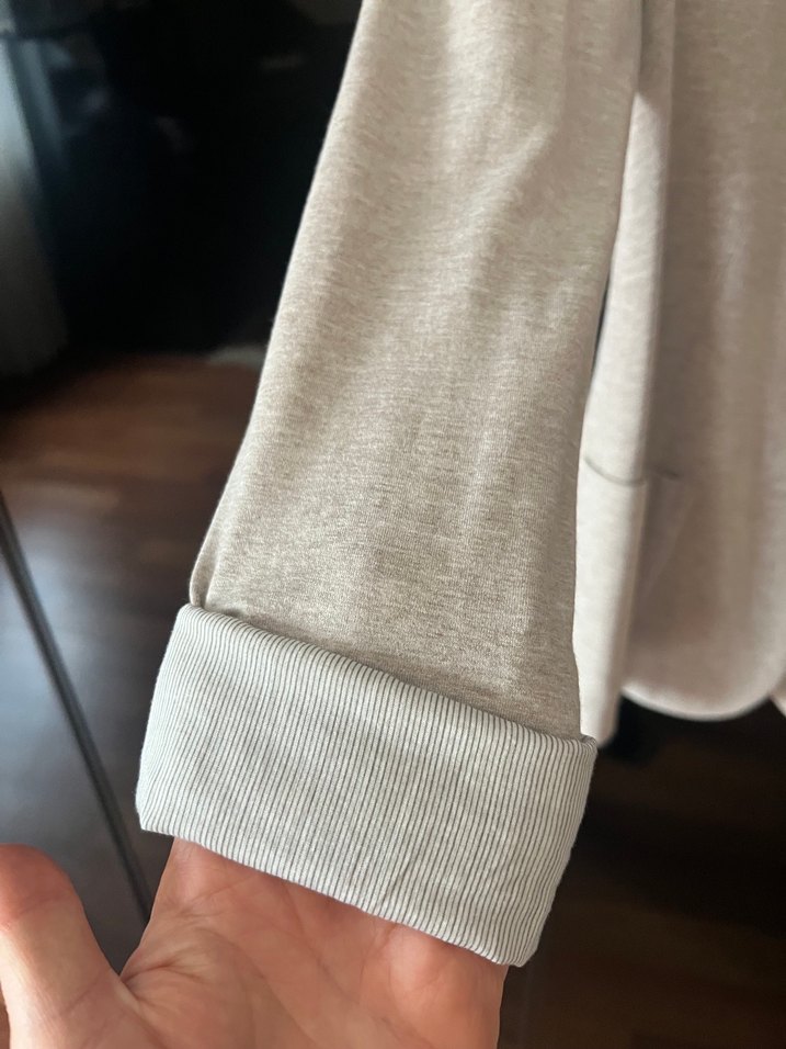 Bej Düğmeli Kadın Midi Blazer Ceket - Görsel 3