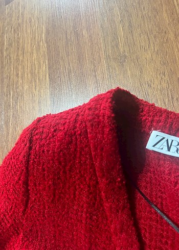 Zara kırmızı dar kesim ceket - Görsel 4