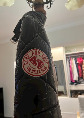 Siyah Deri Biker Ceket Yüksek Yakalı - Görsel 3