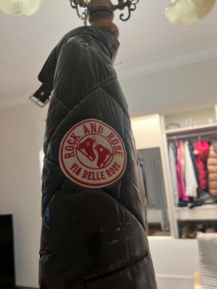 Siyah Deri Biker Ceket Yüksek Yakalı - Görsel 3