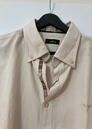 Tudors Bej Erkek Uzun Kollu  Gömlek - Görsel 2