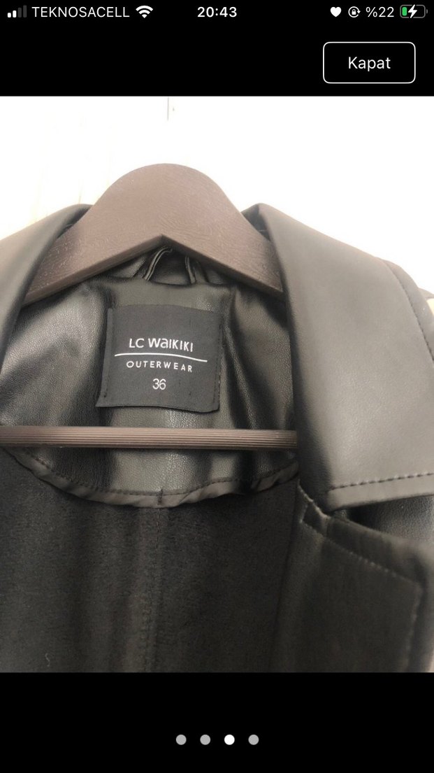 Kadın Siyah Uzun Deri Kemerli Ceket - Görsel 2