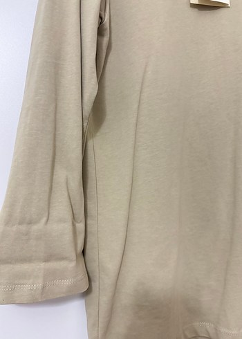 Bej Uzun Kollu Keten Sweatshirt - Görsel 3