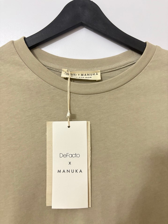 Bej Uzun Kollu Keten Sweatshirt - Görsel 2