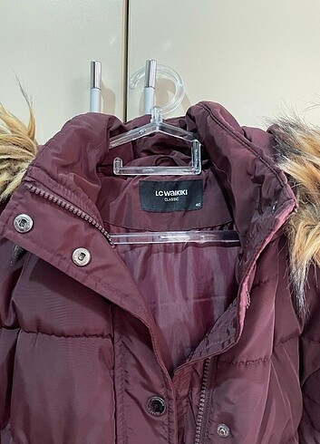 40 Beden Bordo Kapüşonlu Mont