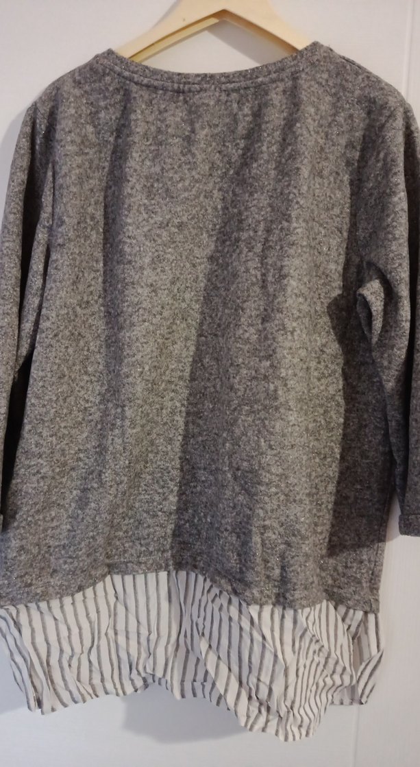 Gri Kadın Uzun Kollu Örme Triko - Görsel 4