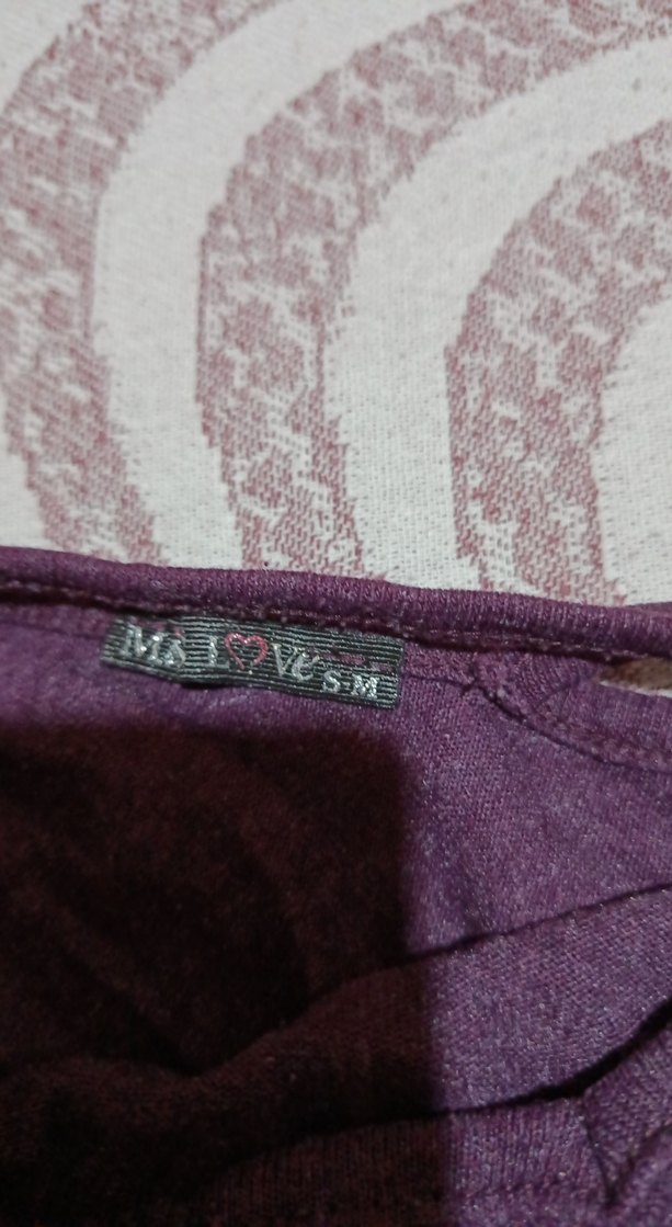 Mor V Yaka Rahat Kesim Kadın Keten Kazak - Görsel 5