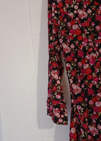 Çiçek Desenli Uzun Kollu Midi Bohem Elbise - Görsel 3