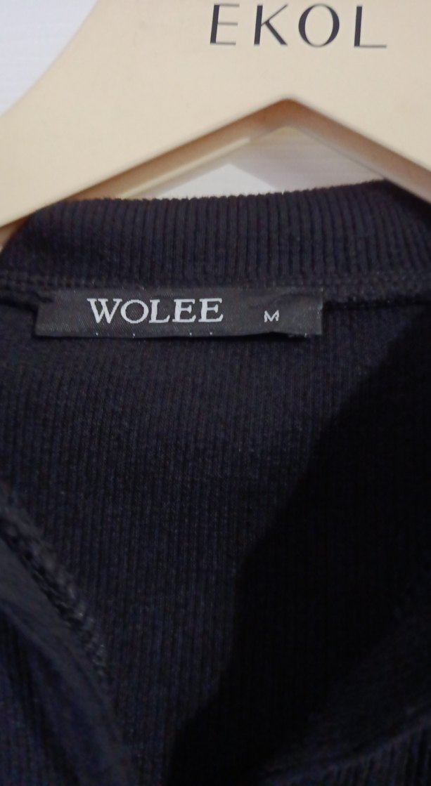 Siyah V Yaka Kısa Kollu Günlük Elbise - Görsel 2