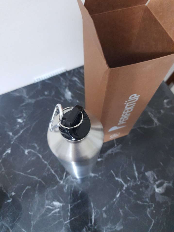 Gri  paslanmaz su matarası - Görsel 2