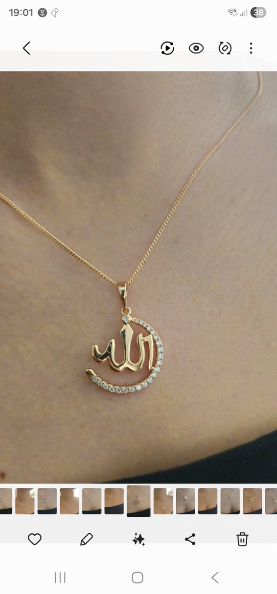 Uzun Zincir Detaylı Altın Kadın Kolye - Görsel 2