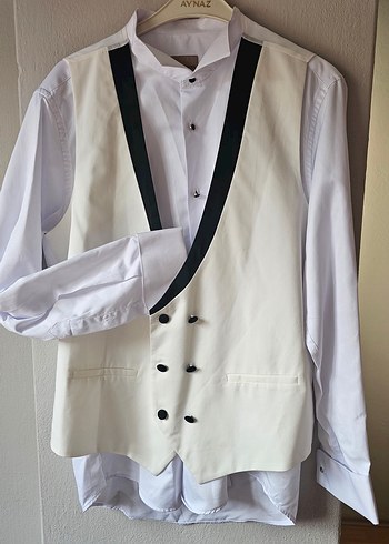 Modern Klasik Beyaz Damatlık takım - Görsel 5