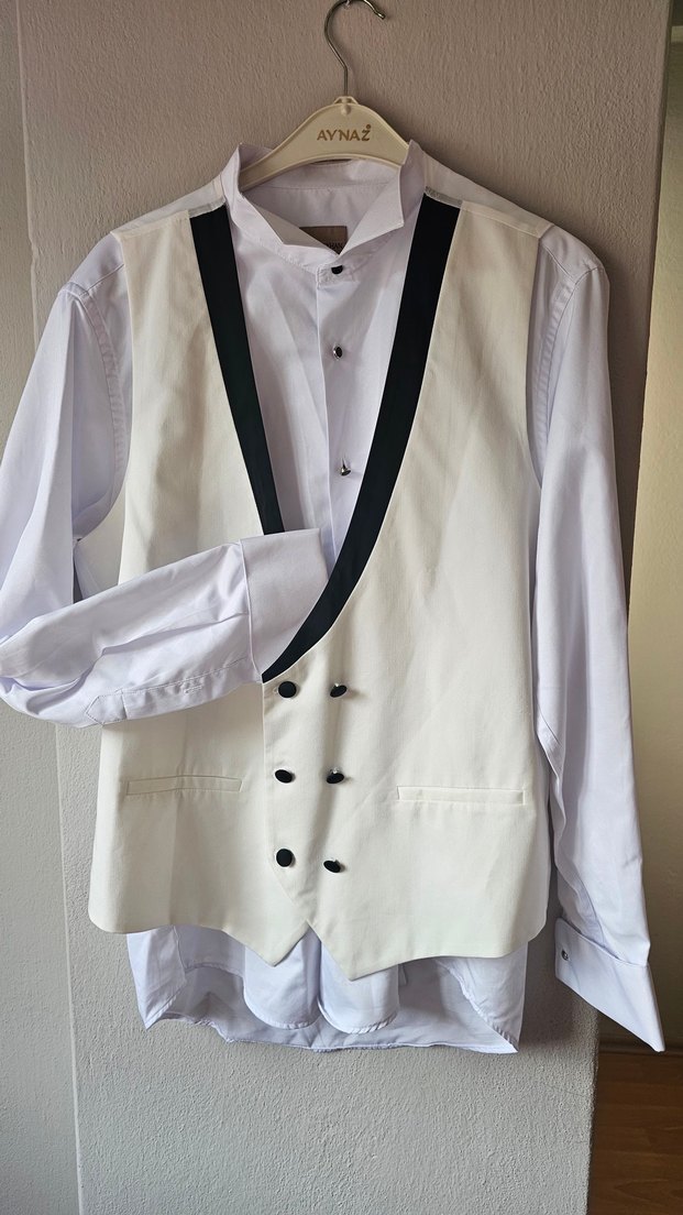 Modern Klasik Beyaz Damatlık takım - Görsel 5