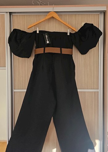 Kadın Siyah Süet Askılı Midi Tulum - Görsel 4