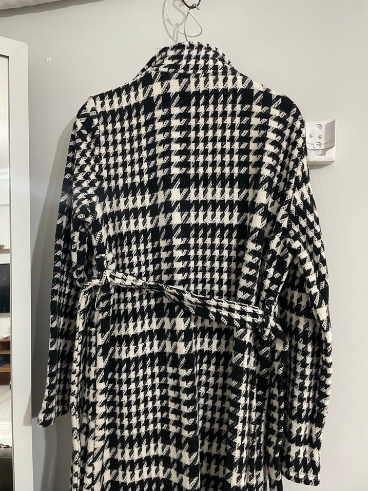 İnce kaban,dokulu trençkot - Görsel 4