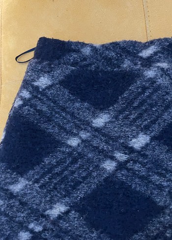 Mavi Gri Örgü Mini Etek - Görsel 2