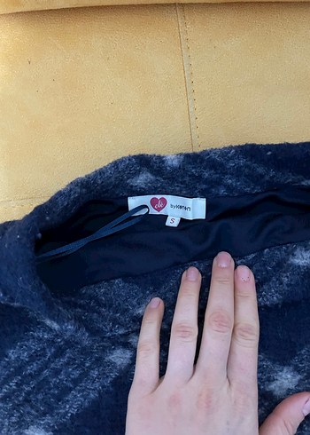 Mavi Gri Örgü Mini Etek - Görsel 3