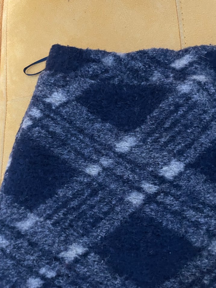 Mavi Gri Örgü Mini Etek - Görsel 2