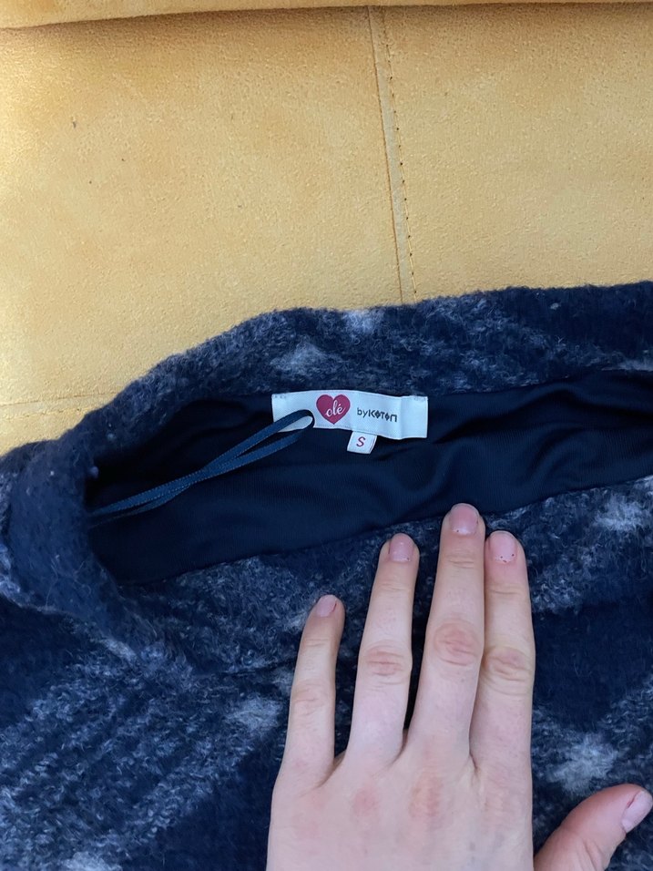 Mavi Gri Örgü Mini Etek - Görsel 3