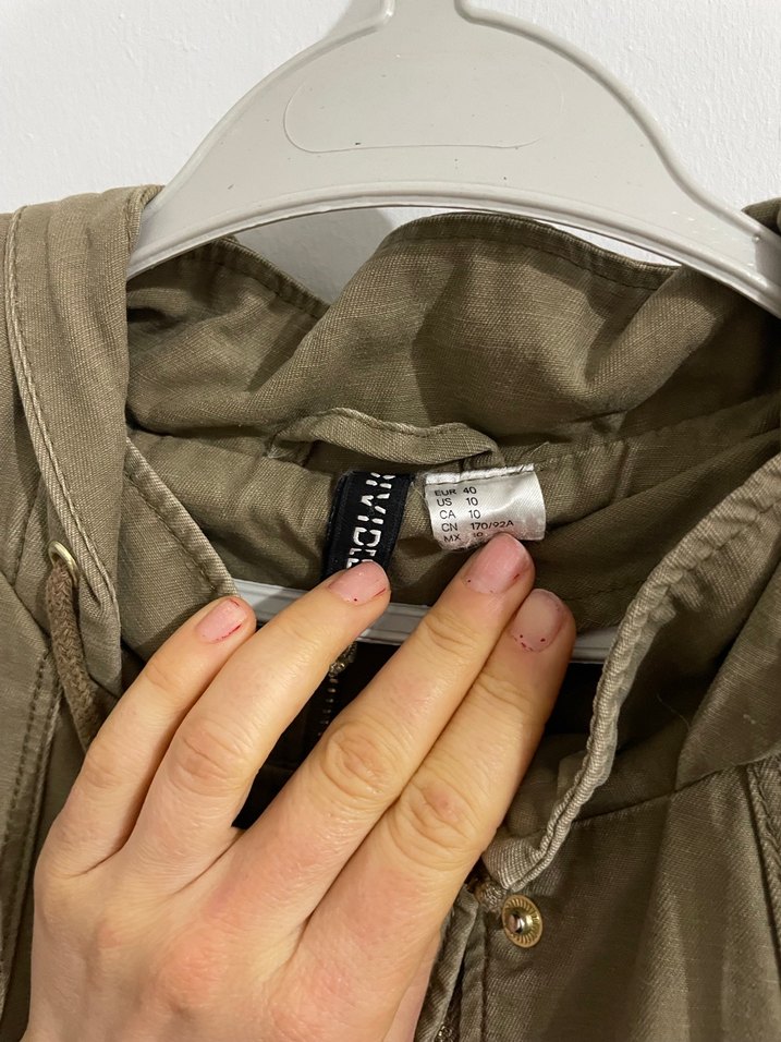 Bej Düğmeli Kadın Keten Kanvas Ceket - Görsel 3