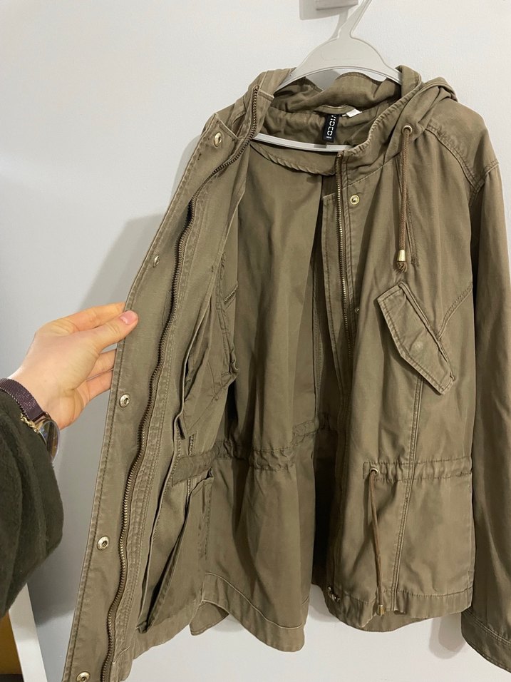 Bej Düğmeli Kadın Keten Kanvas Ceket - Görsel 2