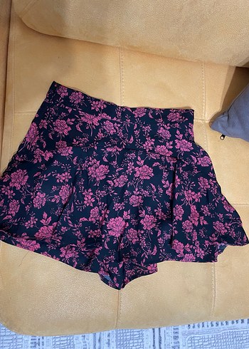 Çiçek Desenli Mini şort Etek - Görsel 2