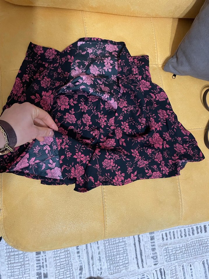 Çiçek Desenli Mini şort Etek - Görsel 3