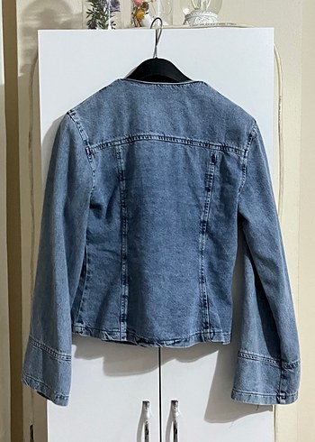 Diğer Düğmeli Kadın Denim Ceket Mavi