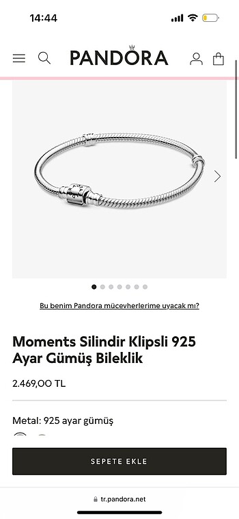  Beden beyaz Renk Pandora Bileklik ve Charm